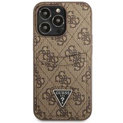 Guess 4G Triangle Logo Cardslot Case for iPhone 13 Pro / 13 - Brown-thumb-2