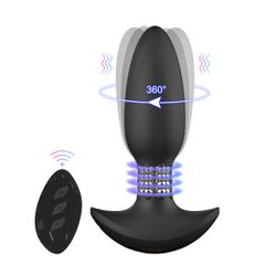 The Revolver Remote controlled Vibrating Rotating anal Plug-thumb-9
