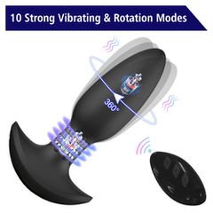 The Revolver Remote controlled Vibrating Rotating anal Plug-thumb-3