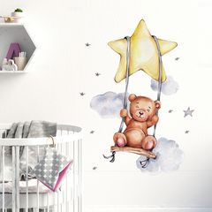 Sipo Αυτοκόλλητα Τοίχου Bear On Swing