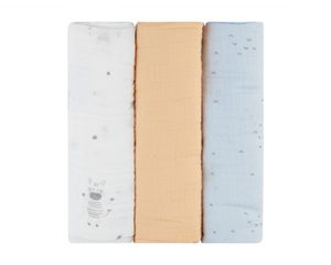 Kikka Boo Πάνες Αγκαλιάς Από Μουσελίνα 100x100εκ. 3τμχ Stripy Friends