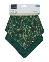 Kikka Boo Σαλιάρες Μπαντάνα Μουσελίνας 2 τεμάχια Garden Green