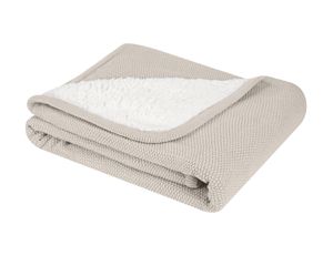 Πλεκτή Βαμβακερή Κουβέρτα Sherpa Dream Big Beige Kikka Boo