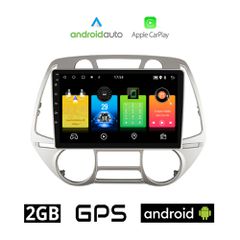 HYUNDAI i20 (2008 - 2013) με αυτόματο κλιματισμό Android οθόνη αυτοκίνητου 2GB με GPS WI-FI (ηχοσύστημα αφής 9" ιντσών OEM Android Auto Apple Carplay Youtube Playstore MP3 USB Radio Bluetooth Mirrorli