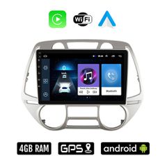 HYUNDAI i20 (2008 - 2013) με αυτόματο κλιματισμό Android οθόνη αυτοκίνητου 4GB με Ελληνικό GPS WI-FI Apple Carplay Android Auto (ηχοσύστημα αφής 9" ιντσών OEM Youtube Playstore MP3 USB Radio Bluetooth