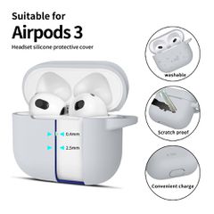 Tech-Protect Silicone Hook Case for Apple AirPods 3 - Gray-thumb-1