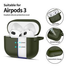 Tech-Protect Silicone Hook Case for Apple AirPods 3 - Green-thumb-1