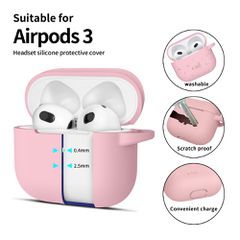 Tech-Protect Silicone Hook Case for Apple AirPods 3 - Pink-thumb-1
