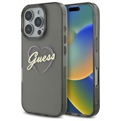 Guess IML Heart Case for iPhone 16 Pro Max - Black-thumb-0