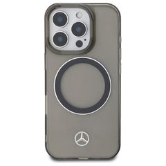 Mercedes Silver Ring MagSafe iPhone 16 Pro Max Case - Black-thumb-2