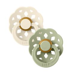BIBS Πιπίλες Boheme Round Καουτσούκ 2τμχ Ivory / Sage No2