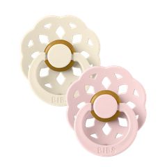 BIBS Πιπίλες Boheme Round Καουτσούκ 2τμχ Ivory / Blossom No1