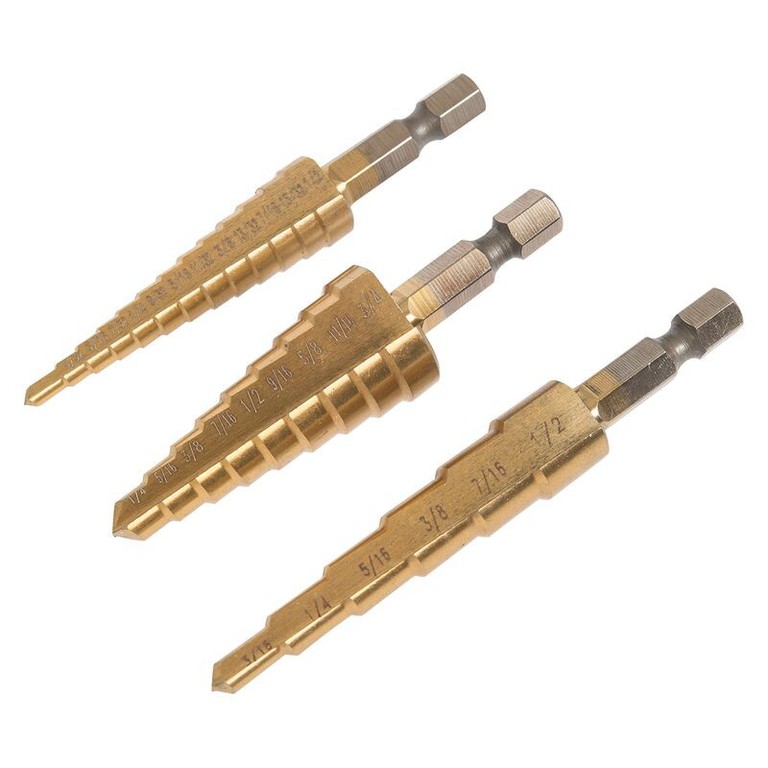 3-PC Step Drill Set . Titanium Nitride Coated (σετ τρυπανιών)