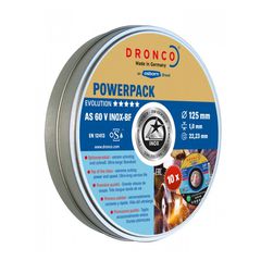 Δίσκοι κοπής Cutting disc 125x1.0x22 AS60V inox teras karp 10tk EVOLUTION DRONCO