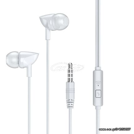 Remax RW-106 Ακουστικά με μικρόφωνο In-Ear Earphones Hands Free λευκό