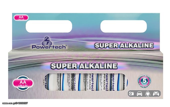 Αλκαλικές Μπαταρίες Powertech Batteries ΑΑ LR06 Premium Alkline 12 Pack 1.5V 4 X  Power Tech PT-862