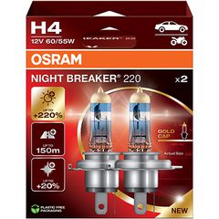 64193NB220-2HB - OSRAM H4 12V H4 12V 60/55W P43t NIGHT BREAKER® 220 +220% 2 St. Περισσότερο φως 2τμχ