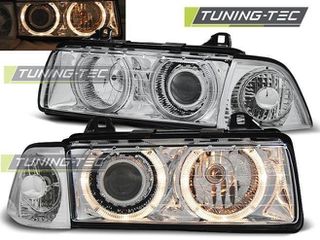 Φανάρια Angel Eyes Εμπρός Χρώμια BMW E36 Limousine/Touring 92-98 - (LPBM20)