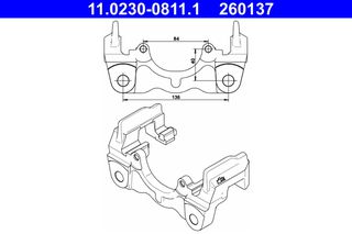 Φορέας, δαγκάνα φρένου VW CALIFORNIA T5 CAMPER, MULTIVAN T5, TOUAREG, TRANSPORTER T5 1.9D-6.0 10.02-08.15