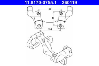 Φορέας, δαγκάνα φρένου BMW 1 (E81), 1 (E82), 1 (E87), 1 (E88), 3 (E90), 3 (E91), 3 (E92), 3 (E93), X1 (E84) 1.6-3.0 06.04-06.15