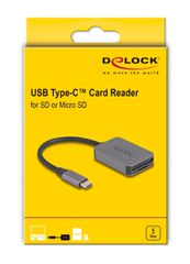 DELOCK card reader 91009 για SD & micro SD, USB-C, 5 Gbps, γκρι-thumb-2