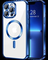 MagSafe TPU Color Chrome Case protect lens for iPhone 13 Pro Max Blue