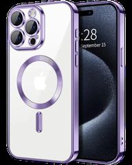 MagSafe TPU Color Chrome Case protect lens for iPhone 16 Pro Max Purple