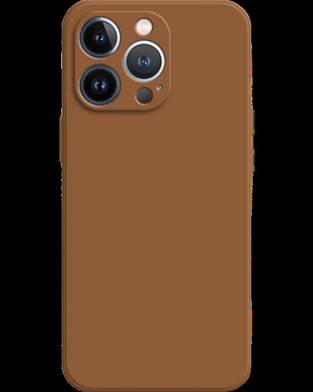 Silicon case protect lens for iPhone 15 Pro Caramel