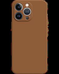 Silicon case protect lens for iPhone 15 Pro Caramel