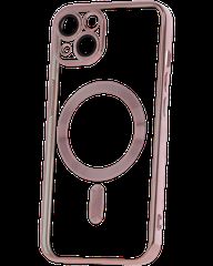 MagSafe TPU Color Chrome Case protect lens for iPhone 15 Plus Rose Gold