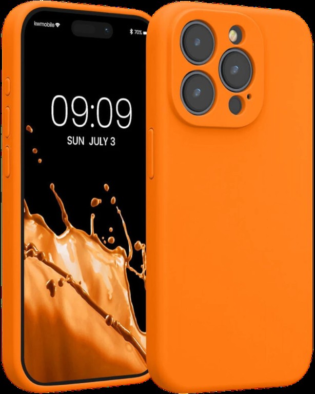 Silicon case protect lens for iPhone 15 Pro Max Orange