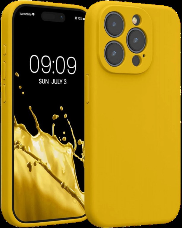 Silicon case protect lens for iPhone 15 Pro Max Yellow