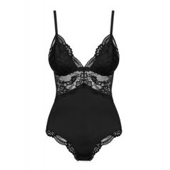 Obsessive Plus Size Sensual Lacy Black Teddy-thumb-2