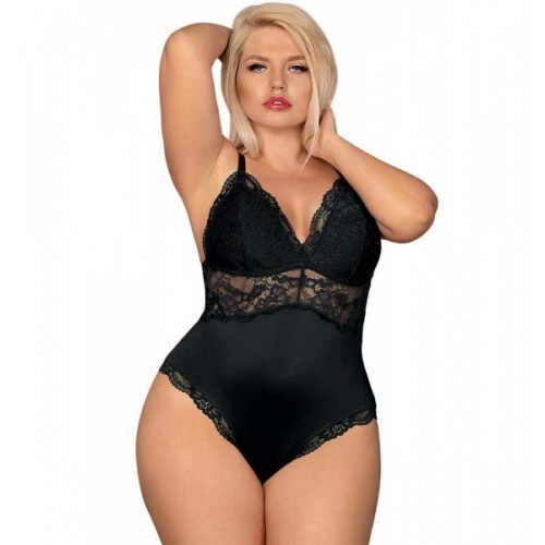 Obsessive Plus Size Sensual Lacy Black Teddy