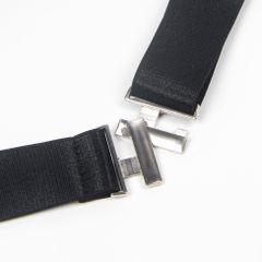Black Adjustable Buckles Elastic Leg Rings-thumb-2