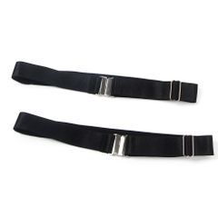Black Adjustable Buckles Elastic Leg Rings-thumb-4