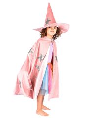 Den Goda Fen - Velvet Cape w. Hat - Dusty Pink (3-8 years) (F77602) / Toys