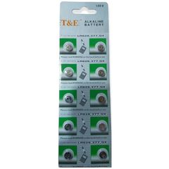 T Button Alkaline Battery AG4- LR626H- 377A (10τμχ)