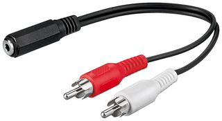 GOOBAY καλώδιο 3.5mm θηλυκό σε 2x αρσενικό RCA 50092, 0.2m, μαύρο
