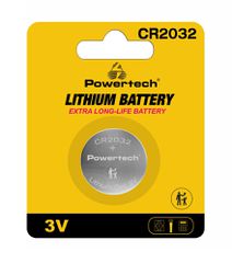 POWERTECH μπαταρία λιθίου PT-1208, CR2032, 3V, 1τμχ