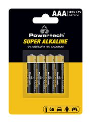 POWERTECH αλκαλικές μπαταρίες Super Alkaline PT-1213, AAA, 1.5V, 4τμχ
