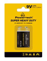 POWERTECH μπαταρία Zinc Carbon Super Heavy Duty PT-1220, 9V, 1τμχ