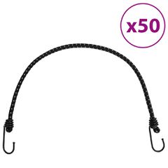 vidaXL Κορδόνια Ελαστικά Bungee με Γάντζο/Ανακλ. Ταινίες 50 τεμ 59 εκ.
