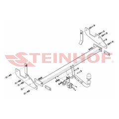 Κοτσαδόρος σταθερός συμβατός για Toyota Hilux VII (4WD/ 4D) (προφυλακτήρας με σκαλοπάτι χωρίς δοκό στήριξης)
