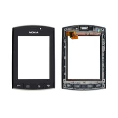 NOKIA ASHA 303  TOUCH + LENS + FRONT COVER BLACK  3P OR