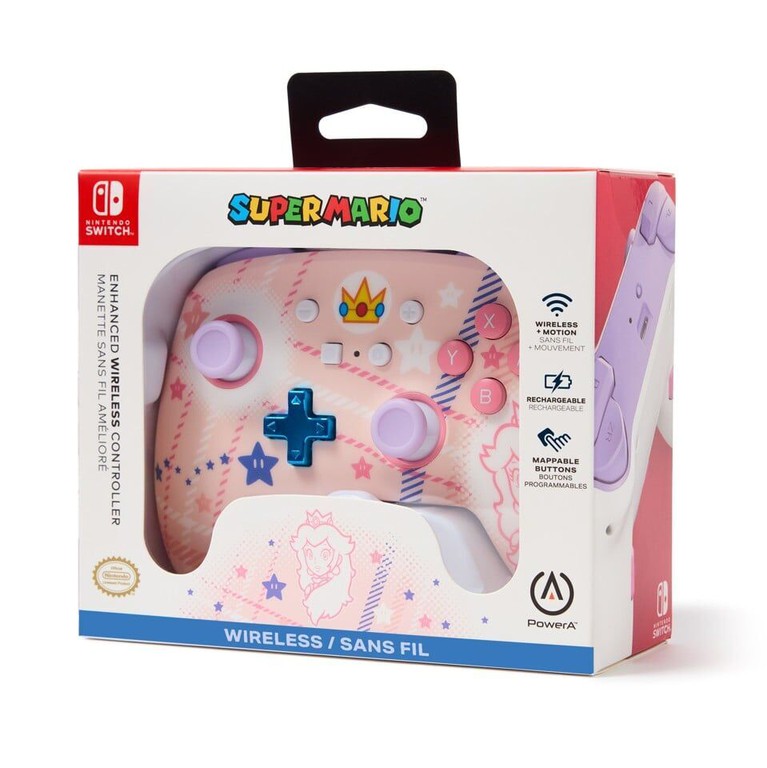 PowerA Enhanced Wireless Controller for Nintendo Switch​ Princess Peach Plaid / Nintendo Switch