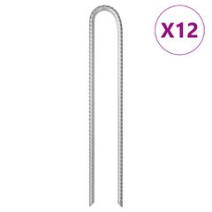 vidaXL Πασσαλάκια Σκηνής Σχήμα U 12τεμ. 37 εκ. Ø11,3 χιλ. Γαλβαν. Ατσάλι