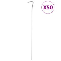 vidaXL Πασσαλάκια Σκηνής 50 τεμ. 30 εκ. Ø4 χιλ. Γαλβανισμένο Ατσάλι