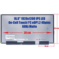 Οθόνη Laptop - Screen monitor για Lenovo ThinkBook 16 G7 IML 21MSCTO1WW B160UAK01.2 5D11K06186 5D11K06188 16.0'' 1920x1200 WUXGA IPS LED Slim On-Cell Touch I²C 47% NTSC eDP1.2 40pins 60Hz Matte ( Κωδ.-thumb-1