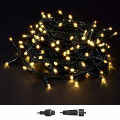 100 Λαμπάκια LED Λευκό Θερμό σε Σειρά με Επέκταση & Προγράμματα IP44 5m (δεν Περιέχεται ο Μετασχηματιστής) Xmasfest 1133498 93-3478